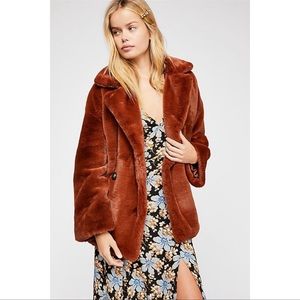 Free People Solid Kate Faux Fur Coat